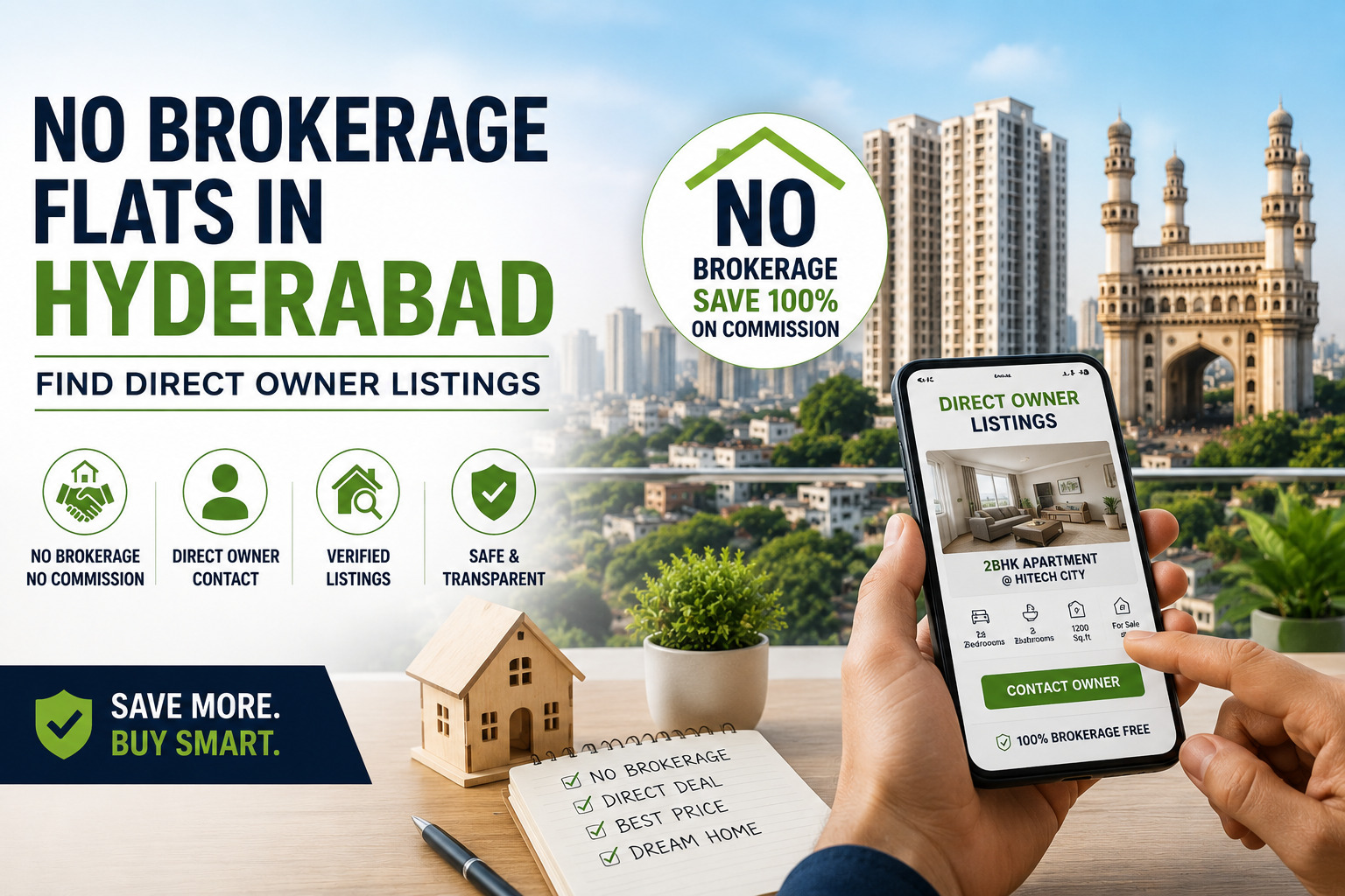No Brokerage Flats in Hyderabad direct owner listings 